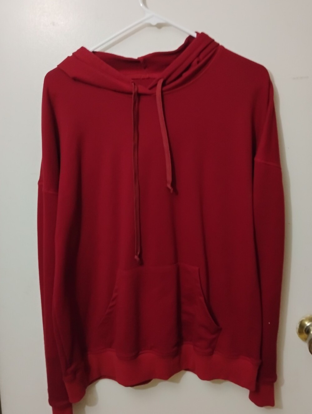 Women's Burgundy Pullover Hoodie Sweater